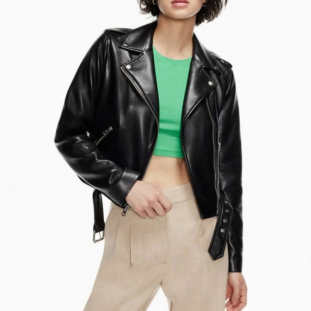 Aritzia leather jacket! SMALL! So soft + perf for spring!